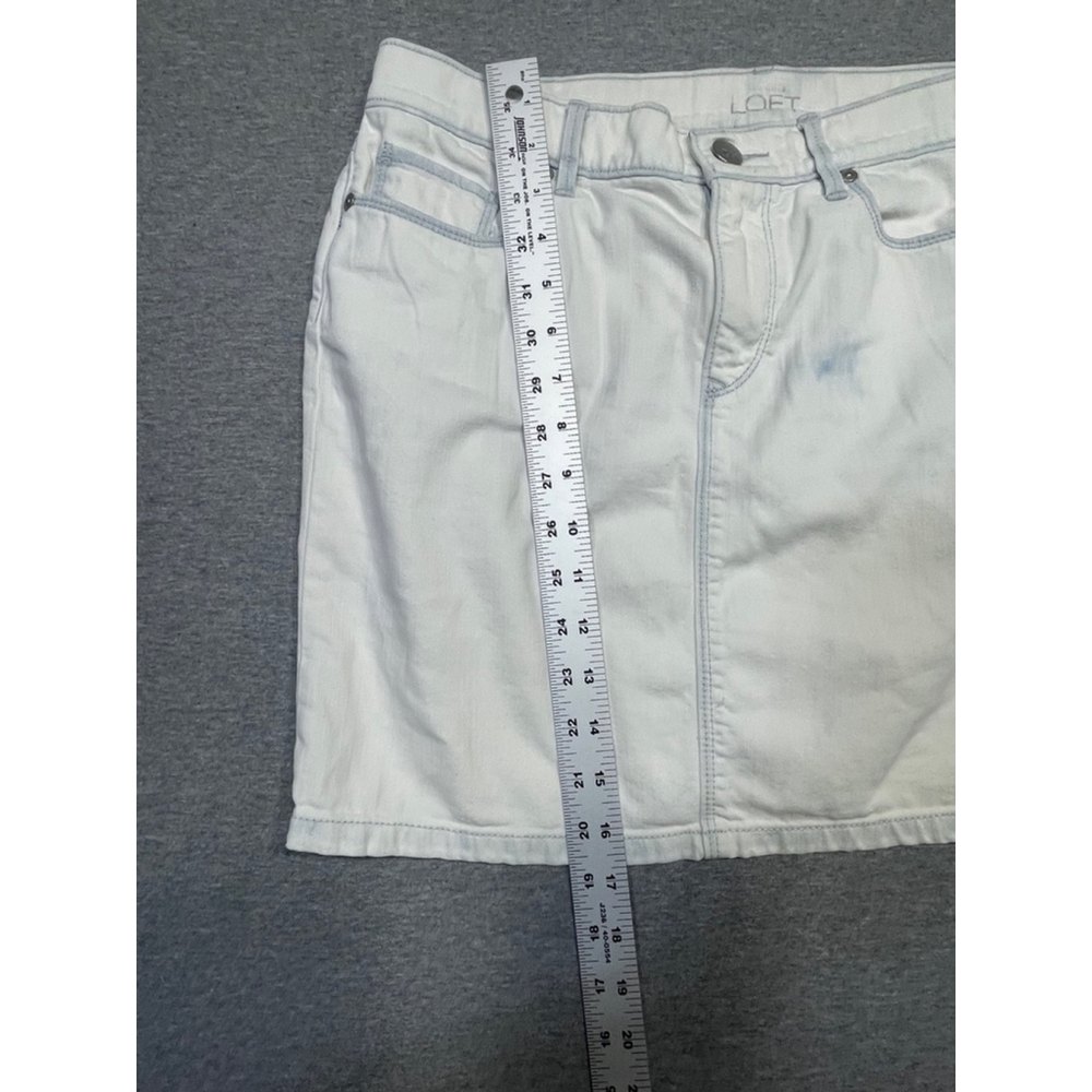 Women's Loft Denim Skirt, Size 10 White - Picture 6 of 7